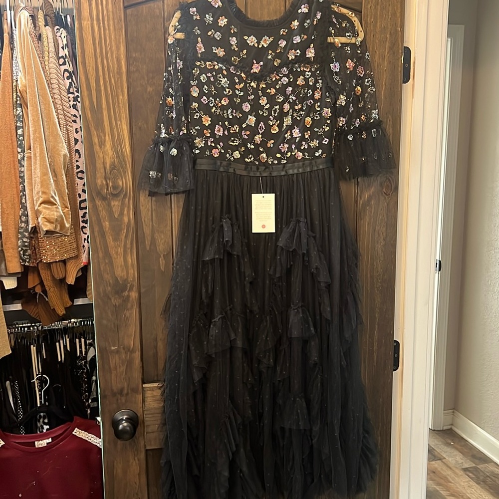 Ivy City black lace and sequin formal dress.  Brand New never worn.